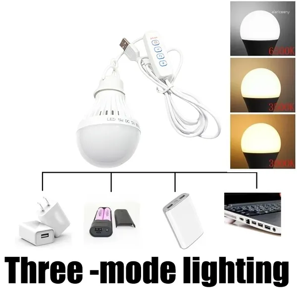 Lanterne portatili Lampadina USB Lampada a LED da campeggio 5V Lampade per piccoli libri con pulsante di commutazione Lampada notturna di emergenza domestica per