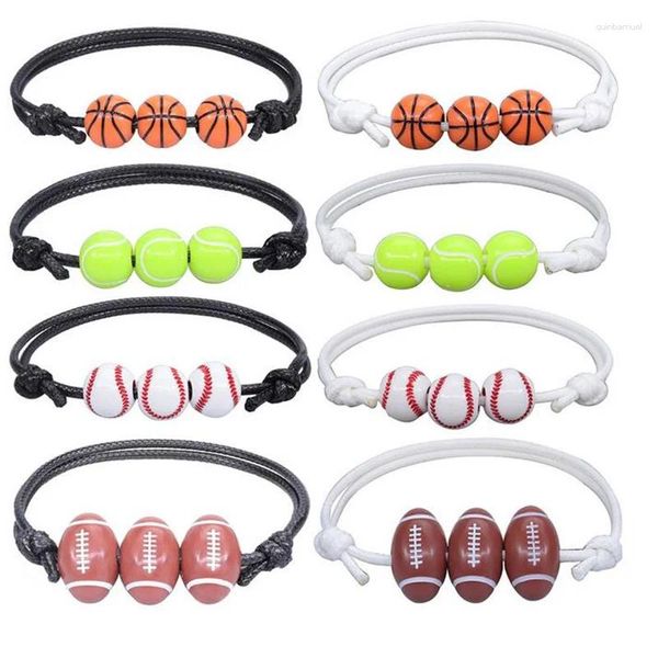 Браслеты с подвесками, тканый браслет из веревки для баскетбола, регби, регулируемый ручной вязки, мужской и женский модный стильный подарок