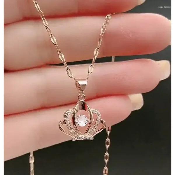 Catene Y2K Corona Collana con pendente in zircone Lusso Dolce Ragazza fresca Punk Cuore Catena clavicola per le donne Gioielli di moda Regalo per feste