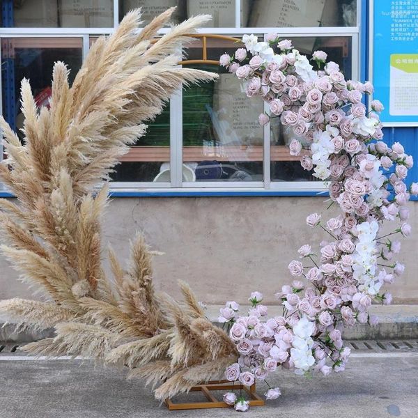 Dekorative Blumen, 3D, aufrollbar, künstlicher Hochzeitsbogen, Blumenarrangement, runde Wand