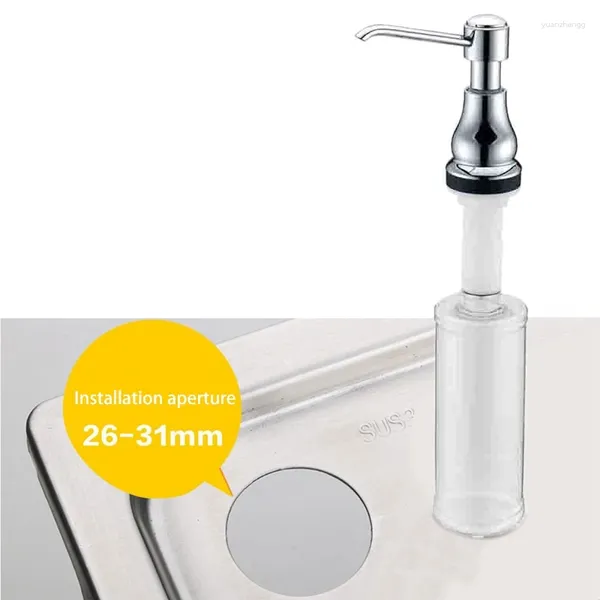 Flüssigseifenspender 320 ml Küchenspüle Handflasche unter Kupfer poliertem Chromkopf für Badezimmer und