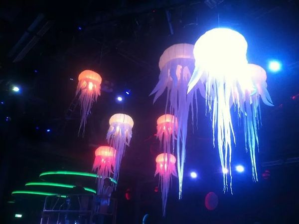 4mH (13,2 фута) оптовая продажа, подвесное украшение для вечеринки, красивое освещение, надувная медуза для ночного клуба, p-arty поставляется с воздуходувкой
