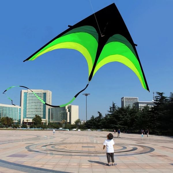 160cm de alta qualidade primário dublê kite kit com linha roda grande delta cauda brinquedo ao ar livre pipas para crianças adulto esporte presentes 240127