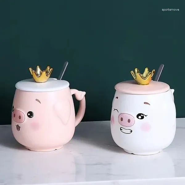 Tassen Gold Krone Deckel Keramik Tasse Schönes Schwein Geschenk Wasser