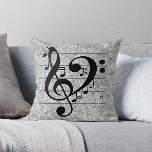 Kissen Love Music Überwurfbezug Polyester-Kissenbezug für Sofa, Zuhause, Wohnzimmer, Autositz, Dekoration, 45 x 45 cm