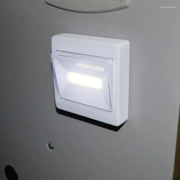 Lâmpadas de parede Square COB Light Switch Instalar com ímã embutido Lâmpada de guarda-roupa Multifuncional Mount Hallway Tools