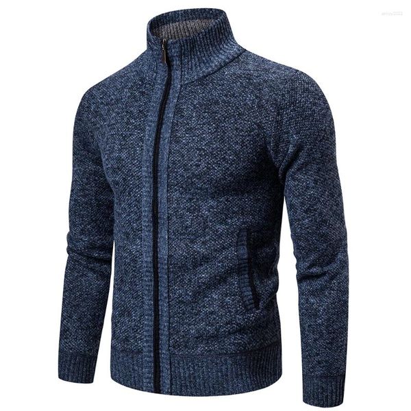 Camisolas masculinas com zíper cardigan outono inverno camisola casaco de pele do falso quente moda jaqueta grossa casual plus size malhas