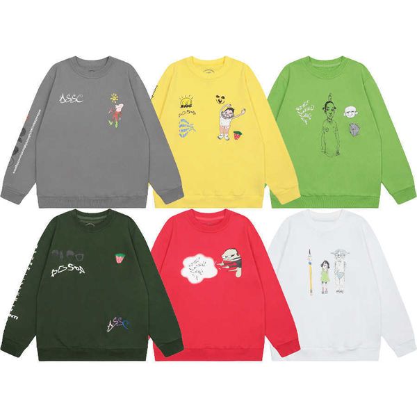 ASSC Herren-Kapuzenpullover 2024 Designer-Unisex-Mode-Frühling/Sommer-neuer Cartoon-Buchstaben-bedruckter Loop-Stoff für Herren, lockerer, lässiger Kapuzenpullover