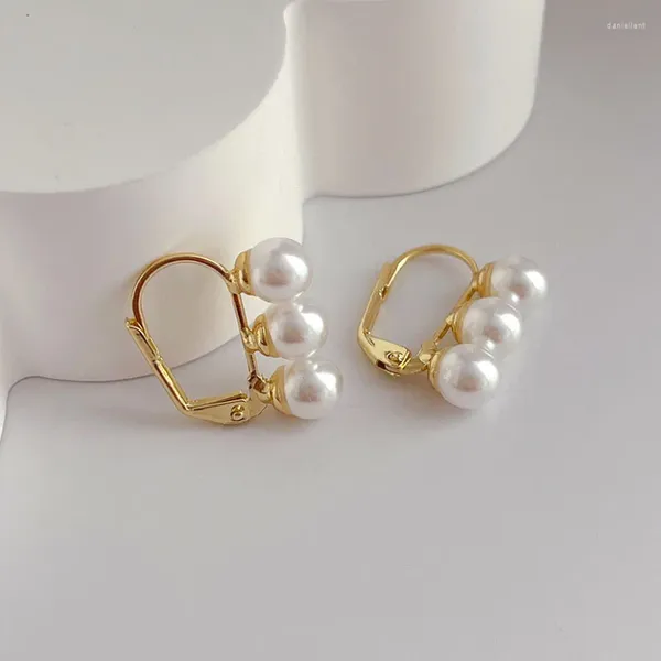 Ohrstecker Südkorea Persönlichkeit Vintage Design Kreative Perle Für Frauen Elegante Party Charms Schnalle Ohrschmuck