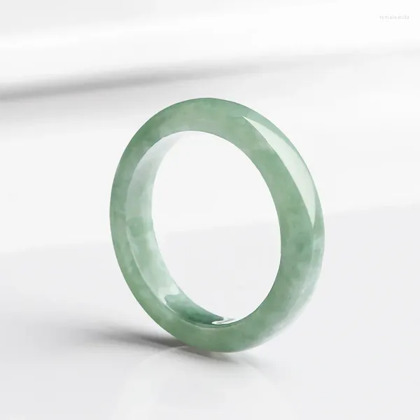 Cluster Ringe Innendurchmesser 14mm-23mm Natürlicher Burma Jadeit A-Grade Bohnensamen Ring Paar Jade Stein Handschmuck für Frauengeschenke