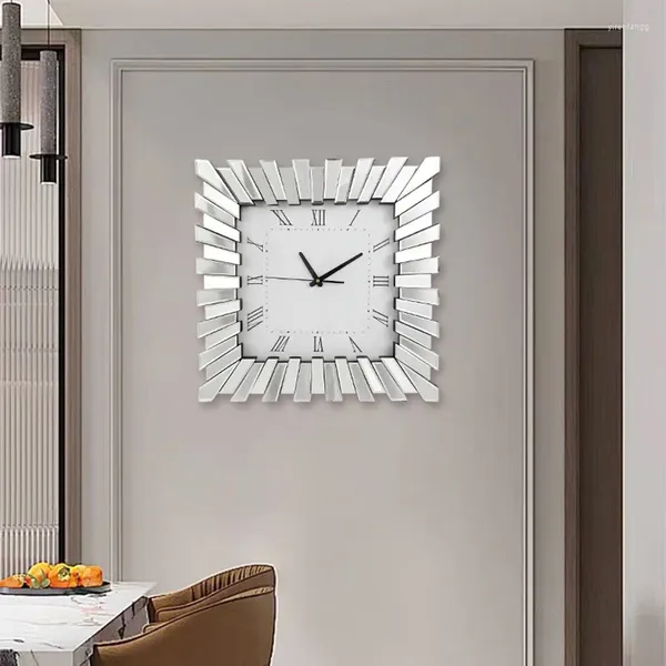 Orologi da parete Orologio grande Design moderno e semplice con giunture in vetro Decorazione silenziosa nel corridoio del soggiorno Reloj De Pared elettrico