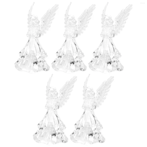 Luzes da noite 5 pcs anjo luz memorial ornamento de natal brilhante adorno desktop acrílico ângulo decoração led luminoso natal