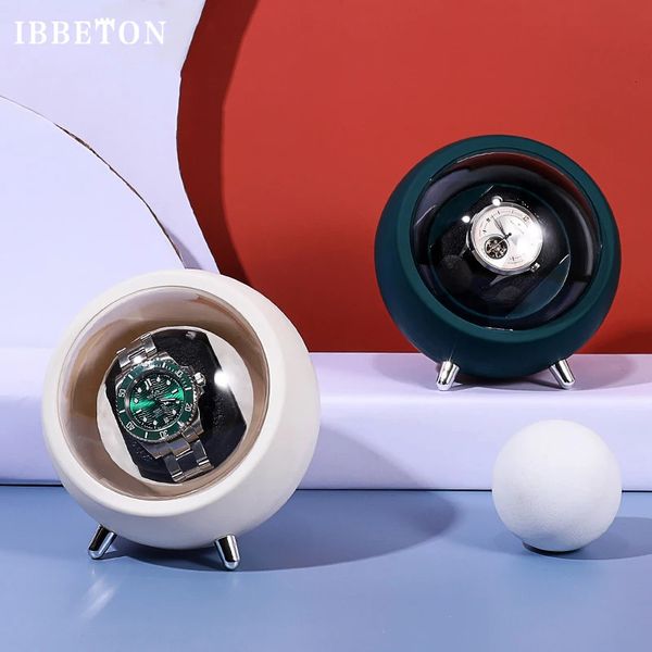 Ibbeton Single Watch Winder für Automatic Watches Storage Box Automatic Wickler Verwenden Sie USB -Kabel / mit Batterie Mabuchi Mute Motro 240129