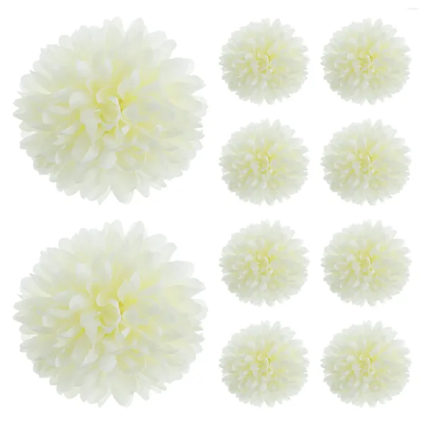 Flores decorativas 50pcs crisântemo artificial branco hortênsia decoração de casamento nupcial peças centrais de mesa floral