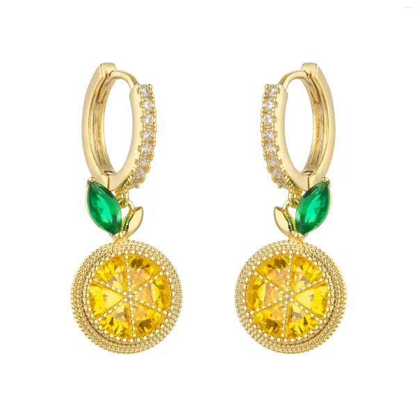 Orecchini pendenti in argento sterling 925 con zirconi gioielli per le donne 24k placcato oro limone designer orecchini ragazze partito pendientes