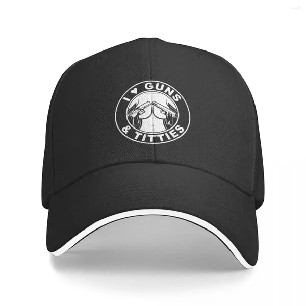 Cappellini con sfera I Love Guns Titties Arma da fuoco militare Pistola Logo Berretto da baseball Alla moda Goccia Cappello di grandi dimensioni Donna Uomo