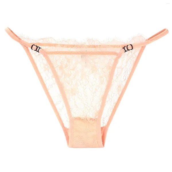 Calcinha feminina renda fina cinta transparente sexy sem costura