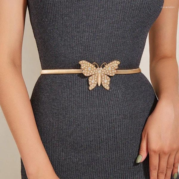 Cinture Cintura a molla in metallo alla moda per camicia elegante versatile da donna, maglione elastico