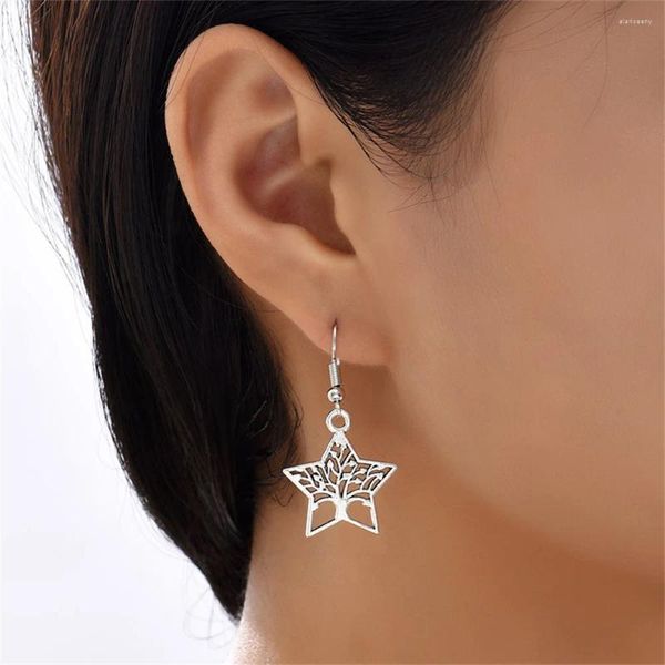 Baumeln Ohrringe Mode Einfache Stern Handgemachte Hohl Design Geometrische Vintage Tropfen Für Frauen Party Hochzeit Schmuck