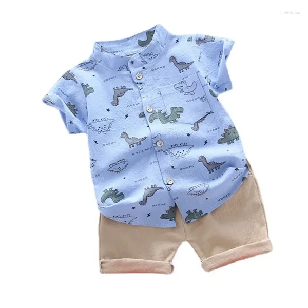 Conjuntos de roupas verão bebê meninos roupas terno crianças moda dos desenhos animados camisa shorts 2 pçs/sets criança traje casual infantil crianças fatos de treino