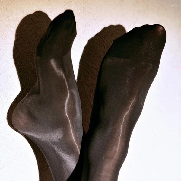 Herrensocken, lange Herrenstrümpfe, 1 Stück, 44 cm, Schwarz/Marineblau, Hoisery, kniehoch, Nylon, Öl, glänzende Strumpfhosen, transparent