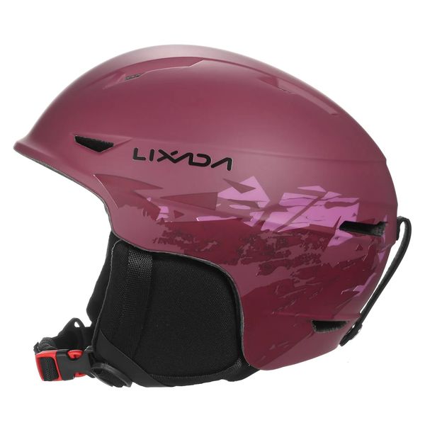 Lixada Casco da snowboard con paraorecchie staccabile Uomo Donna Occhiali da sci di sicurezza Cinturino fisso Neve professionale 240124