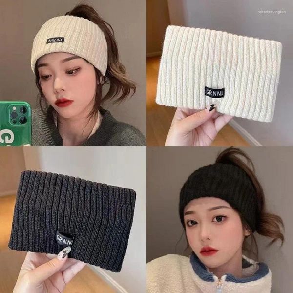 Berets Gestrickte Haarband Mädchen Fitness Sport Yoga Schal Hip Hop Frauen Einfache Make-Up Stirnband Wolle Elastische Bänder Kopfbedeckung