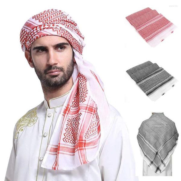 Eşarplar Siyah/Kırmızı Arap Kafiya Keffiyeh Arap Müslüman Başlık Eşarp Polyester Shemagh Boyun Sarısı Yetişkinler Filistin Türban Hijab