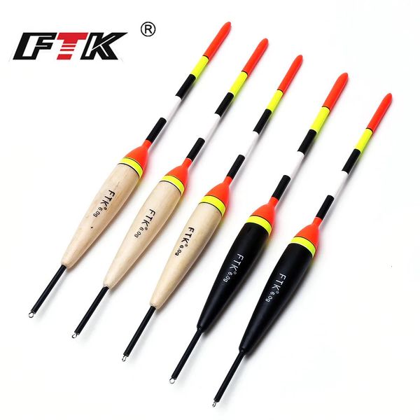 Ftk 5pcs balıkçılık şamandıra barguzinsky fir float ahşap şamandıra yüksek kalite 2G-6g deniz balıkçılığı takımı aksesuarları plastik 240131