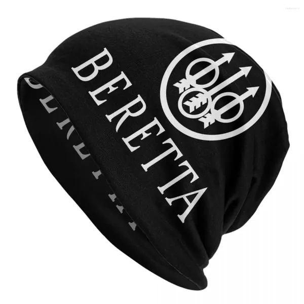 Berets Beretta Gun Logo Beanies Caps Homens Mulheres Unisex Streetwear Inverno Quente Tricô Chapéu Adulto Militar Bonnet Chapéus