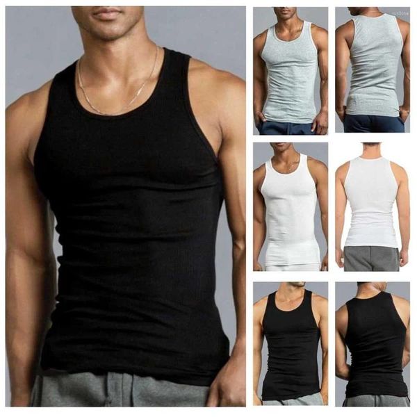 Erkek Tank Tops Fanila Spor Salonu Egzersiz Stringer Fitness Tişörtlü Çırpıcı Erkek Kolsuz Spor Salonu Yelek Pamuk Singlets