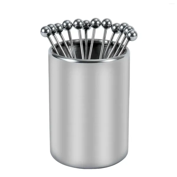 Conjuntos de louça 12pcs cocktail palitos palito titular metal para casamento