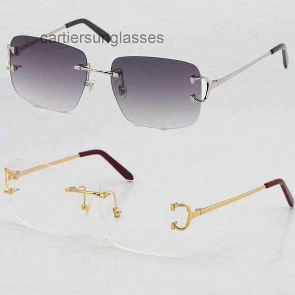 Designer Sonnenbrille Rahmen Nase Computer Großhandel Verkauf Randlos T8200816 Delicate Unisex Mode Metall Fahren Gläser C Decorat