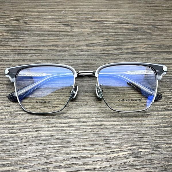 Montature per occhiali da sole Occhiali da vista vintage da uomo di alta qualità in puro titanio Stile montatura maschile quadrata ultraleggera per miopia Occhiali da vista Oclus