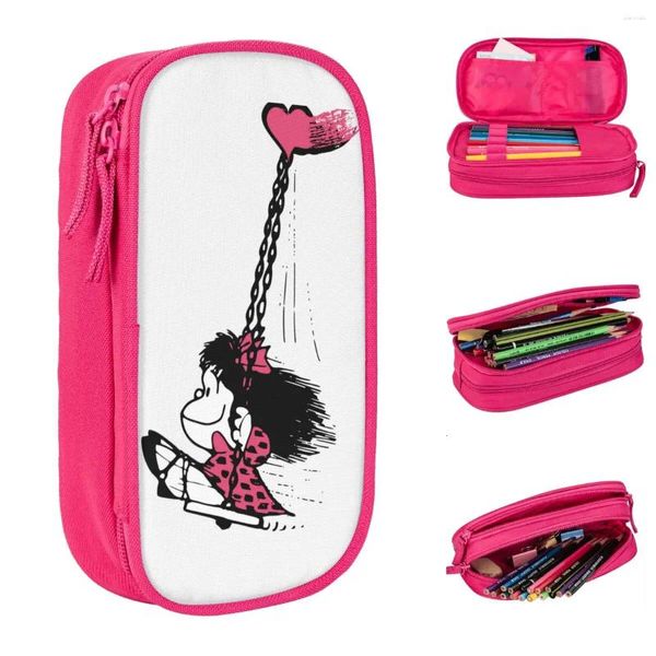 Astuccio Mafalda Creative Love You Pen Bag per studenti Custodia per regali scolastici per studenti di grande capacità