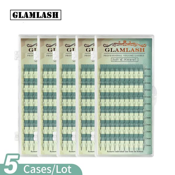 GLAMLASH Оптовая продажа, 5 чехлов/лот, готовый веер, 2D, 3D, 4D, 5D, 6D, наращивание ресниц, индивидуальный русский объем, искусственная норка, накладные ресницы 240124