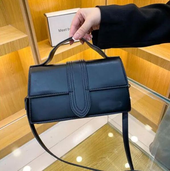 2024 bolsa feminina verão primavera nova carta sólida cor moda bolsas de ombro pequeno quadrado