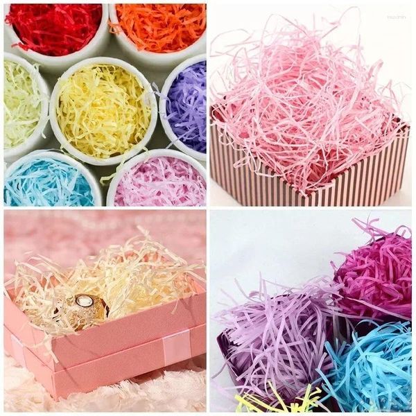 Confezione regalo 10g Riempitore di scatole di carta triturata colorata Sacchetto di imballaggio per brandelli tagliati in piega Matrimonio Compleanno Bomboniere Decorazione