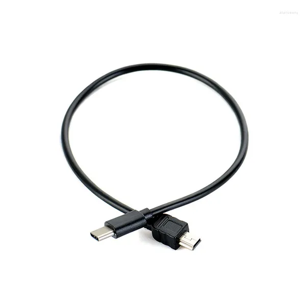 1 peça usb tipo-c para mini cabo USB-C macho mini-b conversor adaptador dados de chumbo