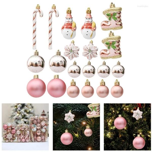 Decorazione per feste 20/29 pezzi Palline in oro rosa Pendenti con stelle Ornamenti per l'albero di Natale Decorazioni per le vacanze Dective Decor Regalo per 2024 anni