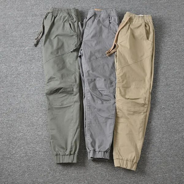 Стильные брюки-джоггеры, спортивные однотонные узкие брюки, однотонные мужские брюки-карго, мужская одежда 240124