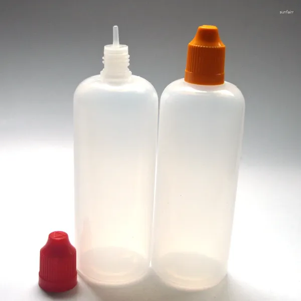 Vorratsflaschen 100 Stück nachfüllbare 120 ml PE-Weichplastik-Tropfflasche E-Flüssigkeitsflasche mit bunter kindersicherer Kappe Leeres Fläschchen