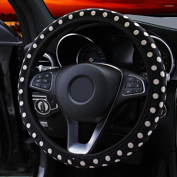 Coprivolanti per auto Volante per auto Decorazione decorativa maculata Peluche Elastico Accessori interni universali per auto