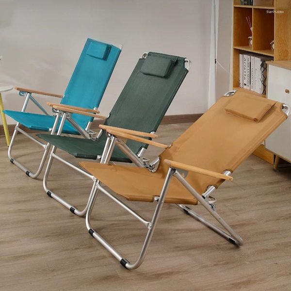 Mobiliário de acampamento reclinável dobrável cadeiras de praia escritório sono casa metal portátil ultraleve silla plegable ao ar livre qf50oc