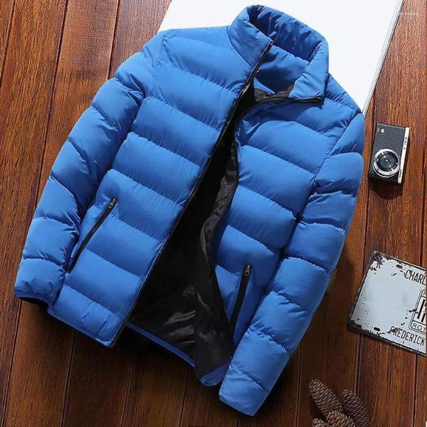 Erkek Ceketler Mens Kış Stand Yakası Termal Ceket Moda Sıradan Windbreaker Outwear Parkas Kamp Ceket Erkek Giysileri