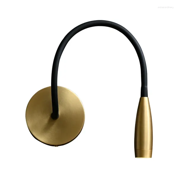 Wandlampe Minimalismus Einstellbar Persönlichkeit Einfaches Design Nachttisch Wohnzimmer Gold Messing Lesen