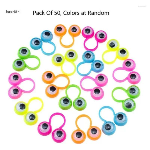 Colar brincos conjunto 50 pçs/set fantoches de dedo olho googly olhos anéis dos desenhos animados anel globo ocular presente festa para criança menino menina