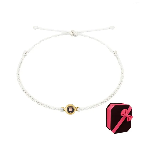 Charm-Armbänder, personalisierte individuelle Projektion, geflochtenes Armband, verstellbarer Kreis, Po-Paar, Gedenkschmuck, Geschenk für Damen und Herren