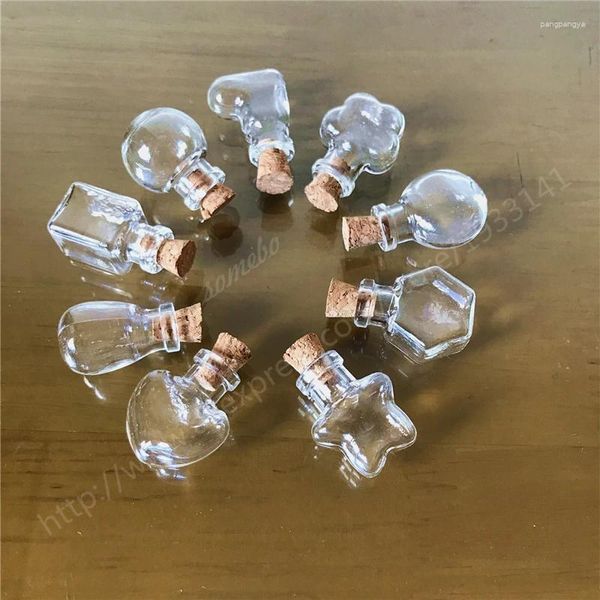 Garrafas de armazenamento 100 x 2ml Mini garrafa de vidro bonito com cortiça pequenos frascos rolha decorativa para pingentes