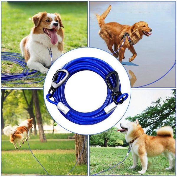 Collari per cani Pacchetto cavi da passeggio per esterni Cinturino in corda di colla Nessuna molla Doppia fibbia Portatile Durevole Accessori per animali domestici